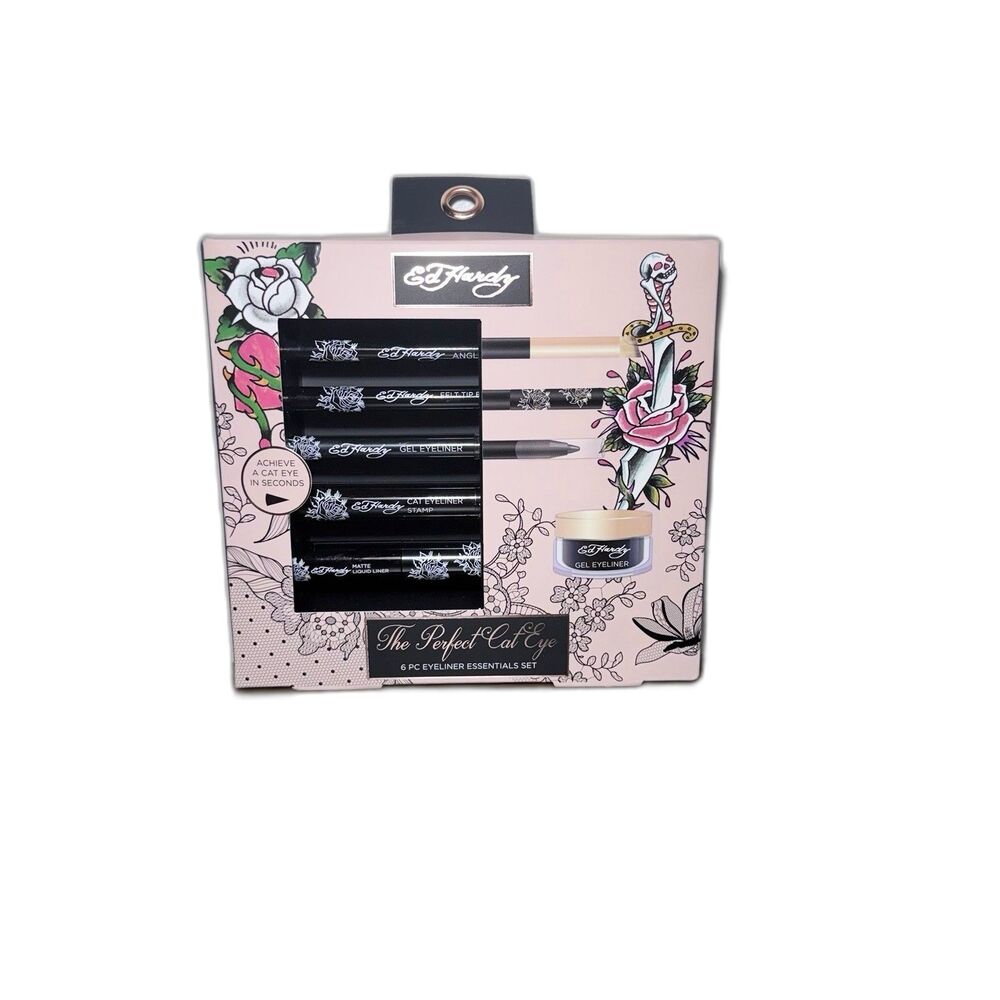 Ed Hardy The Perfect Cat Eye 6 Pc Eyeliner Essentials Set New In Box